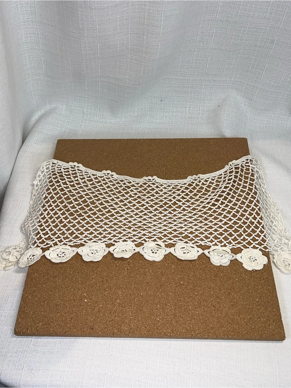 Vintage Hand Crocheted Lace Doily Lot 6 White Cotton Table Top Cottagecore Boho